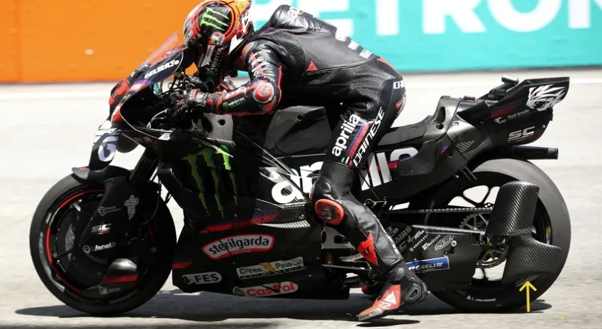 Aprilia Uji Aerodinamika Swingarm Baru di Sepang